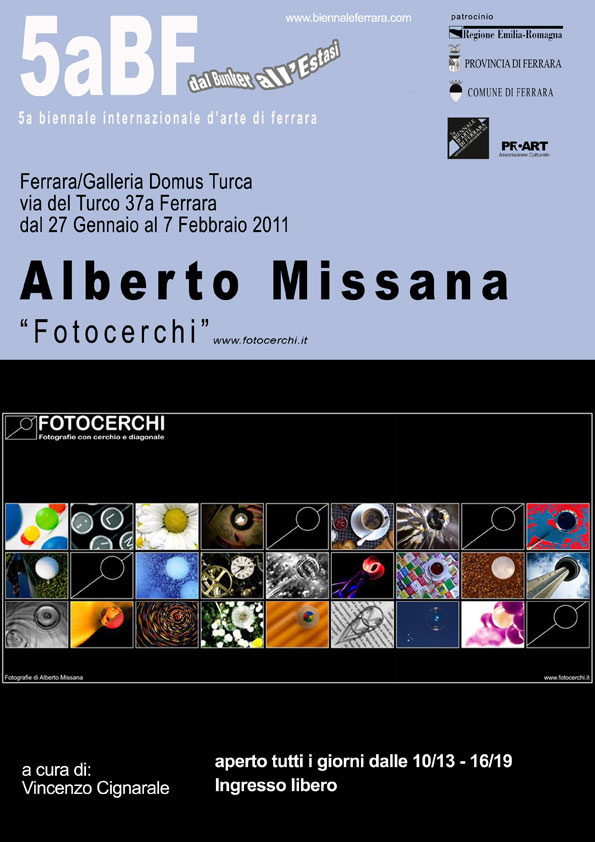 Locandina Biennale di Ferrara 2010 - Mostra personale Missana - Fotocerchi